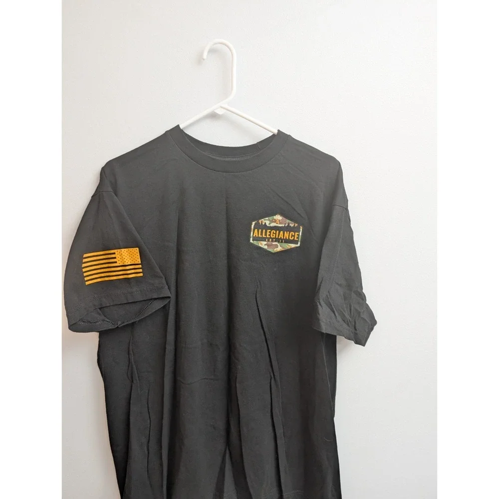 Men's Allegiance T-Shirt XL Black Graphic Tee military flag‎ 2nd